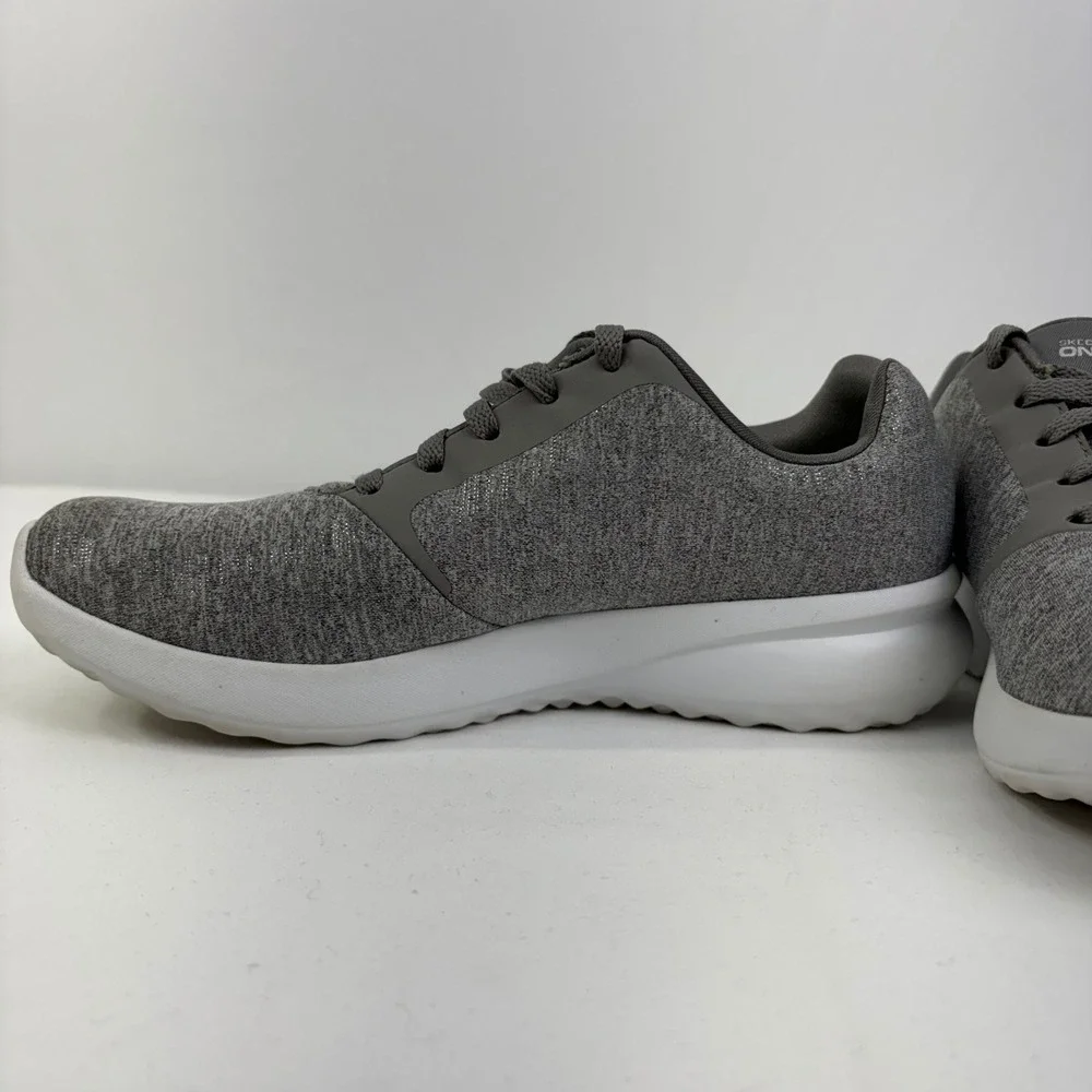 Skechers On-The-Go City 3 Womens Gray Metallic Goga Max Walking Shoes Size 7